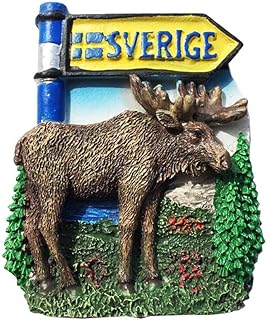 Sweden 3D Fridge Magnet Souvenir Gift,Resin Handmade Sverige Refrigerator Magnet Home & Kitchen Decoration Collection