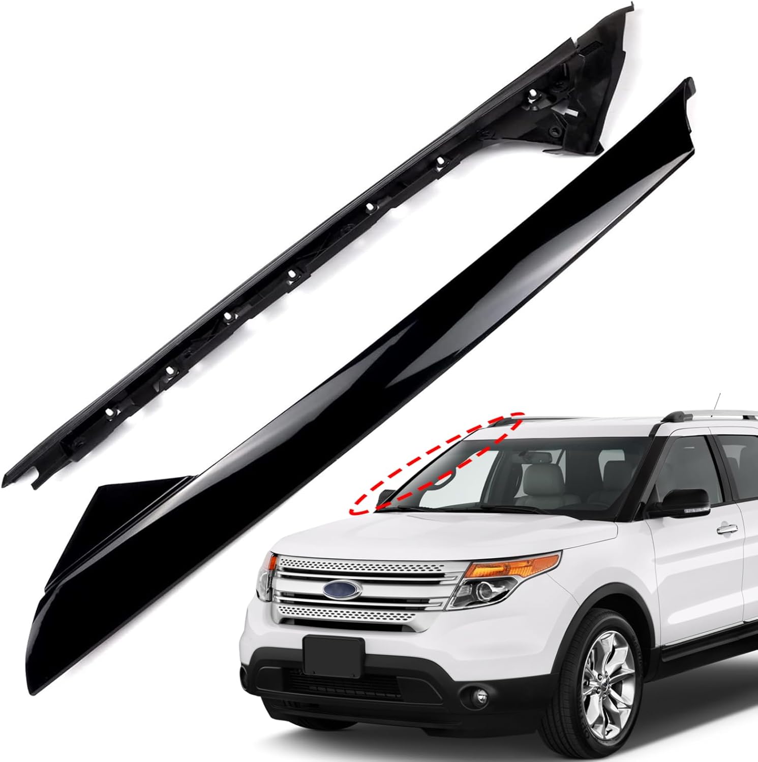 926450 Windshield Outer A-Pillar Trim Molding Compatible with 2011-2019 Ford Explorer Driver Side Replaces BB5Z7803137AA BB5Z7803145AA