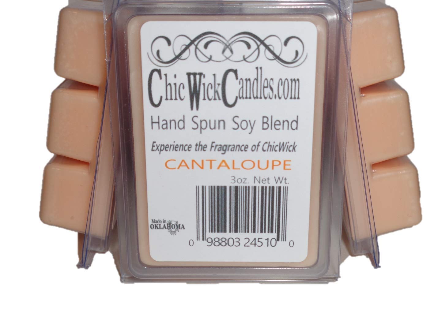 3Pack Cantaloupe Soy Blend Wax Melts 9oz 18 Wax Cubes Wax Tarts Wax Chunks, 100 Plus Hours of Quality Fragrance