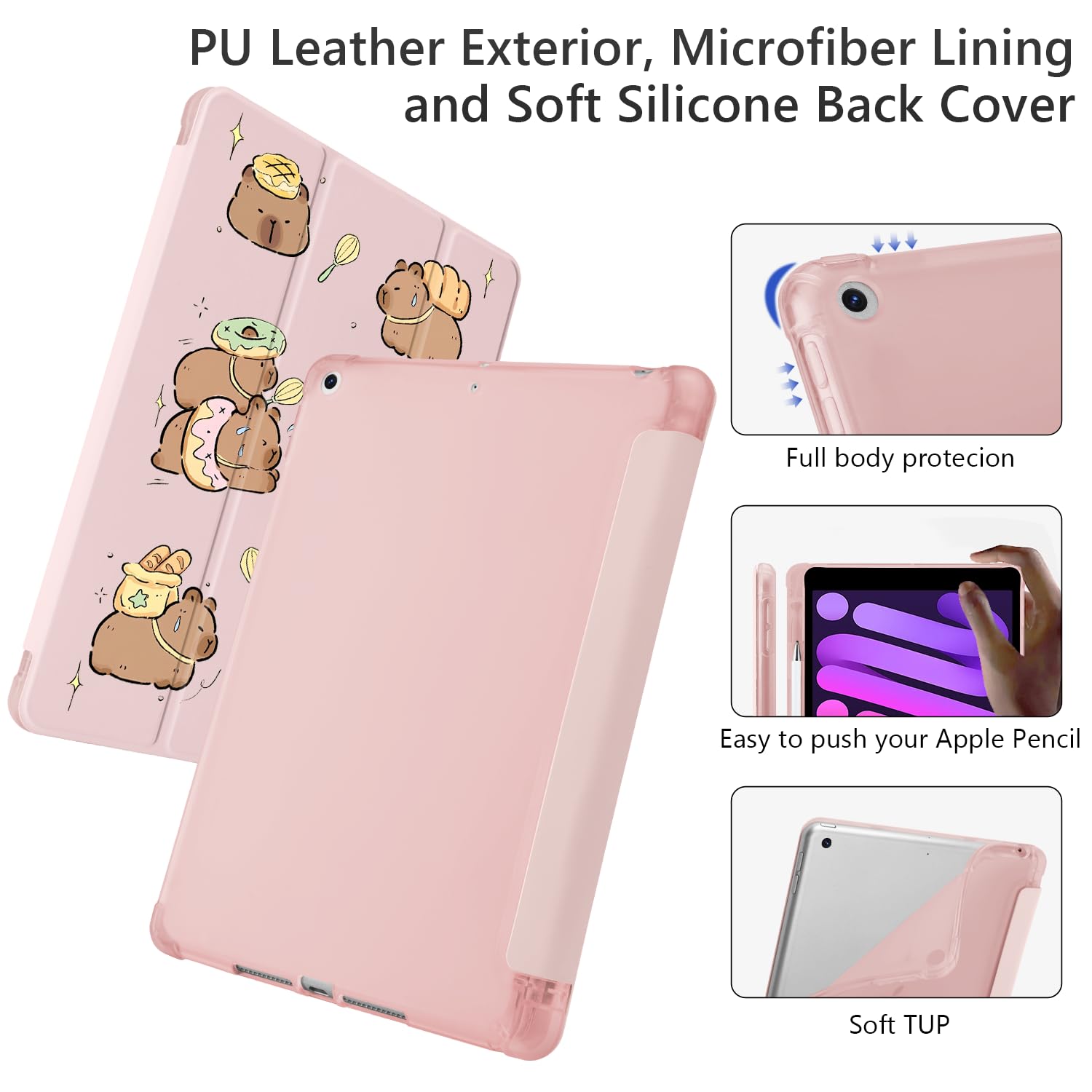 Cute Kawaii Capybara for iPad (A16) 11th Generation Case 11 Inch