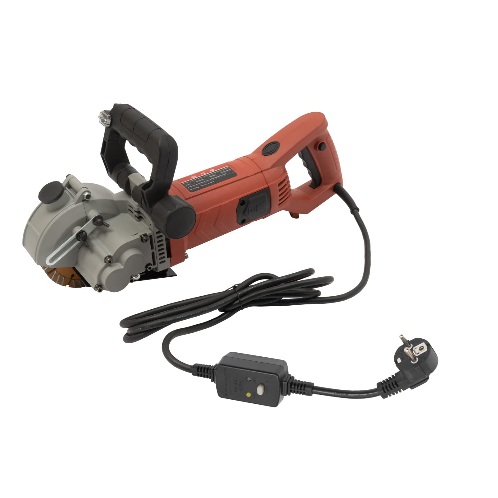 Fresadora de muros de 2700 W con 5 cuchillas, ajuste de ancho de corte de hasta 42 mm, profundidad de corte de hasta 41 mm, protección contra fugas, para decorar edificios, desmontar