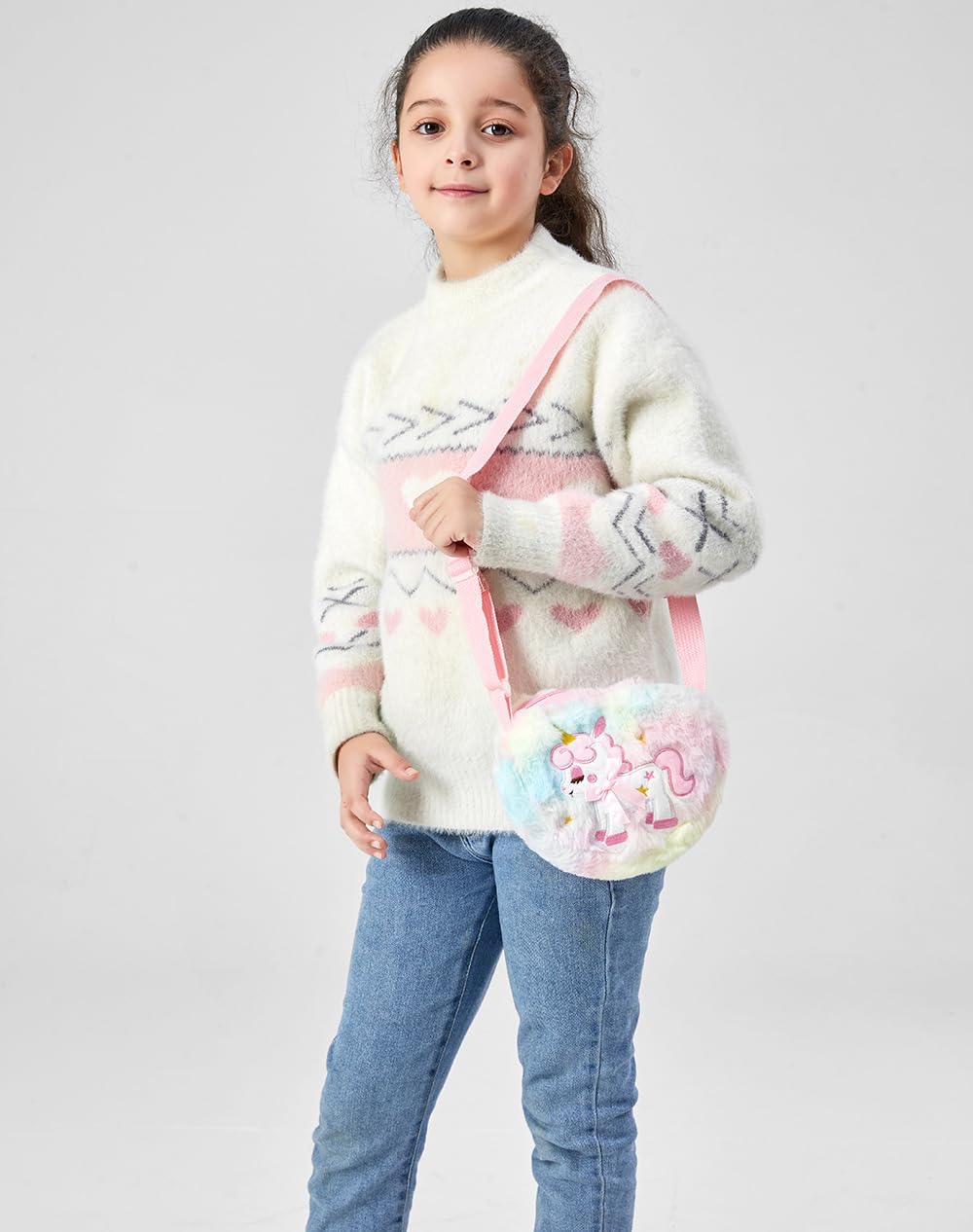 Kids Crossbody Bag Girls Crossbody Bag, Plush Unicorn Bag Unicorn Purses for Girls, Toddler Purse for Girls - Image 3