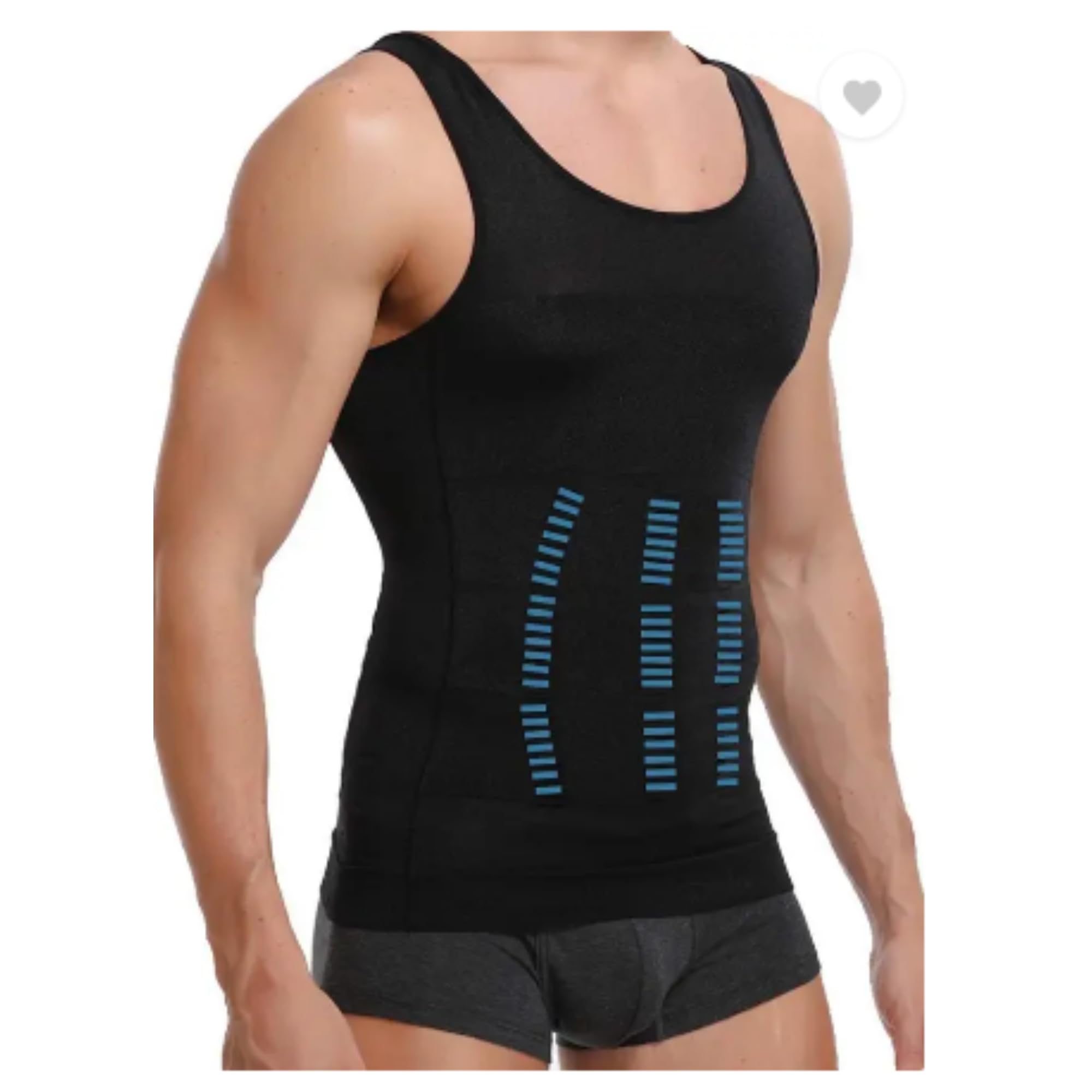 amrio Nylon Men Slimming Body Shaper Casual Style Vest Shirt Abs Abdomen Slim Stretchable Tummy Tucker Vest-picture-13