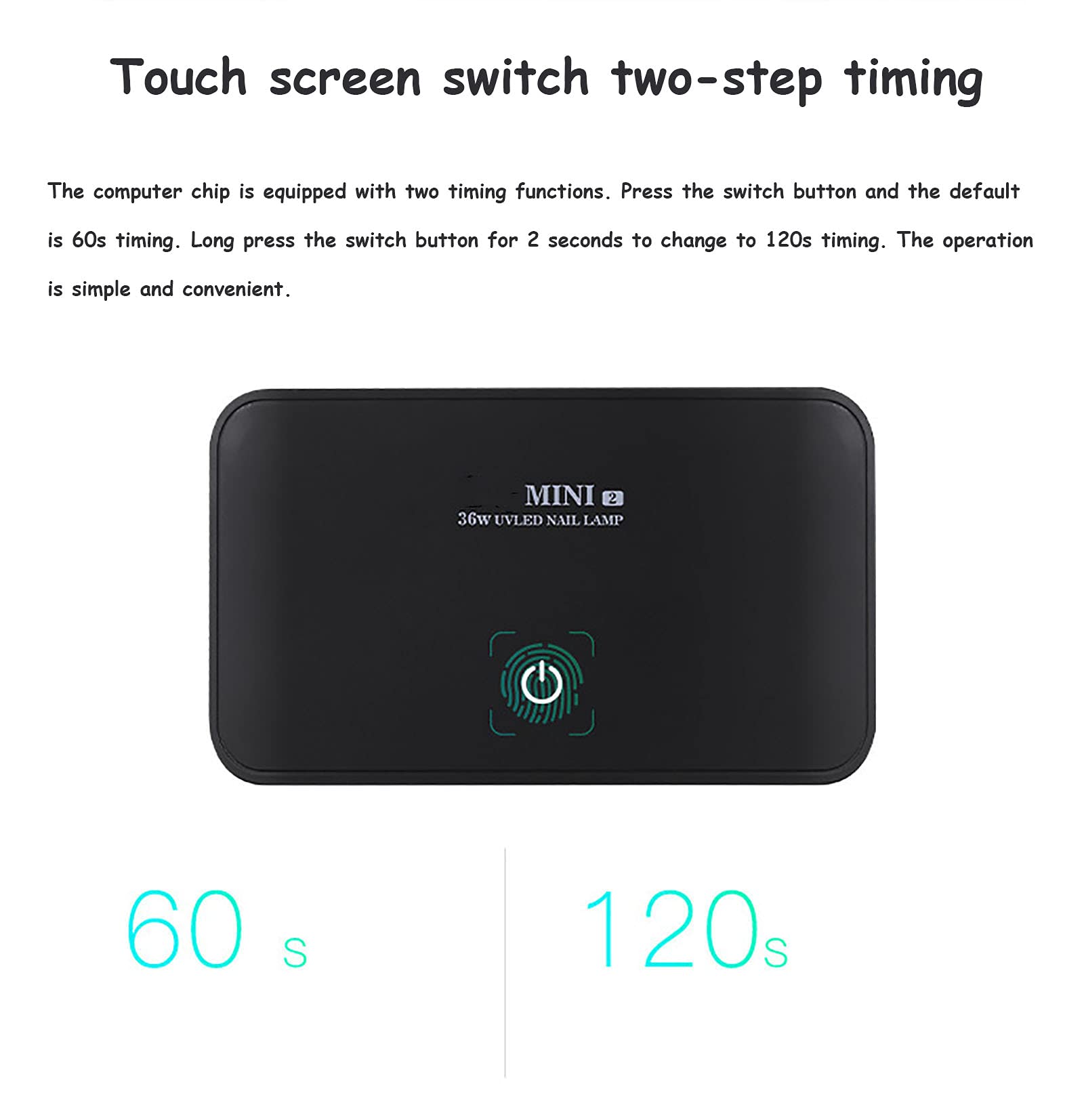 Secador de Uñas con Pantalla Táctil Plegable Lámpara UV Portátil de 36W Lámparas en Forma de Arco de Esmalte de Uñas para Herramientas de Manicura de Arte de Uñas USB