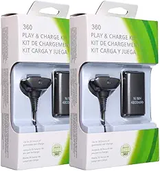 Kit 2 Bateria Para Controle Xbox 360 Charge Bateria Com Cabo E Carregador PROLLENCE