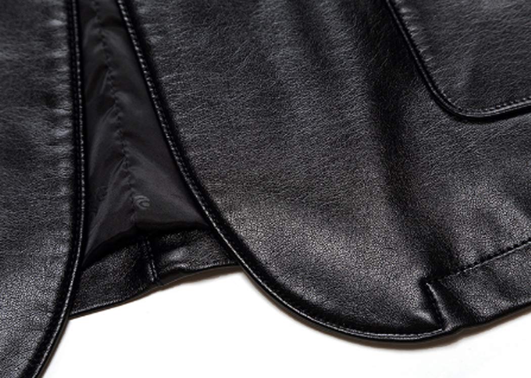 Giacca in Pelle da Uomo Primavera e Autunno Inverno Blazer Bavero PU Tuta in Ecopelle Cappotti Giacca da Moto Bottone Giacca Stile Motociclista Casual Intelligente