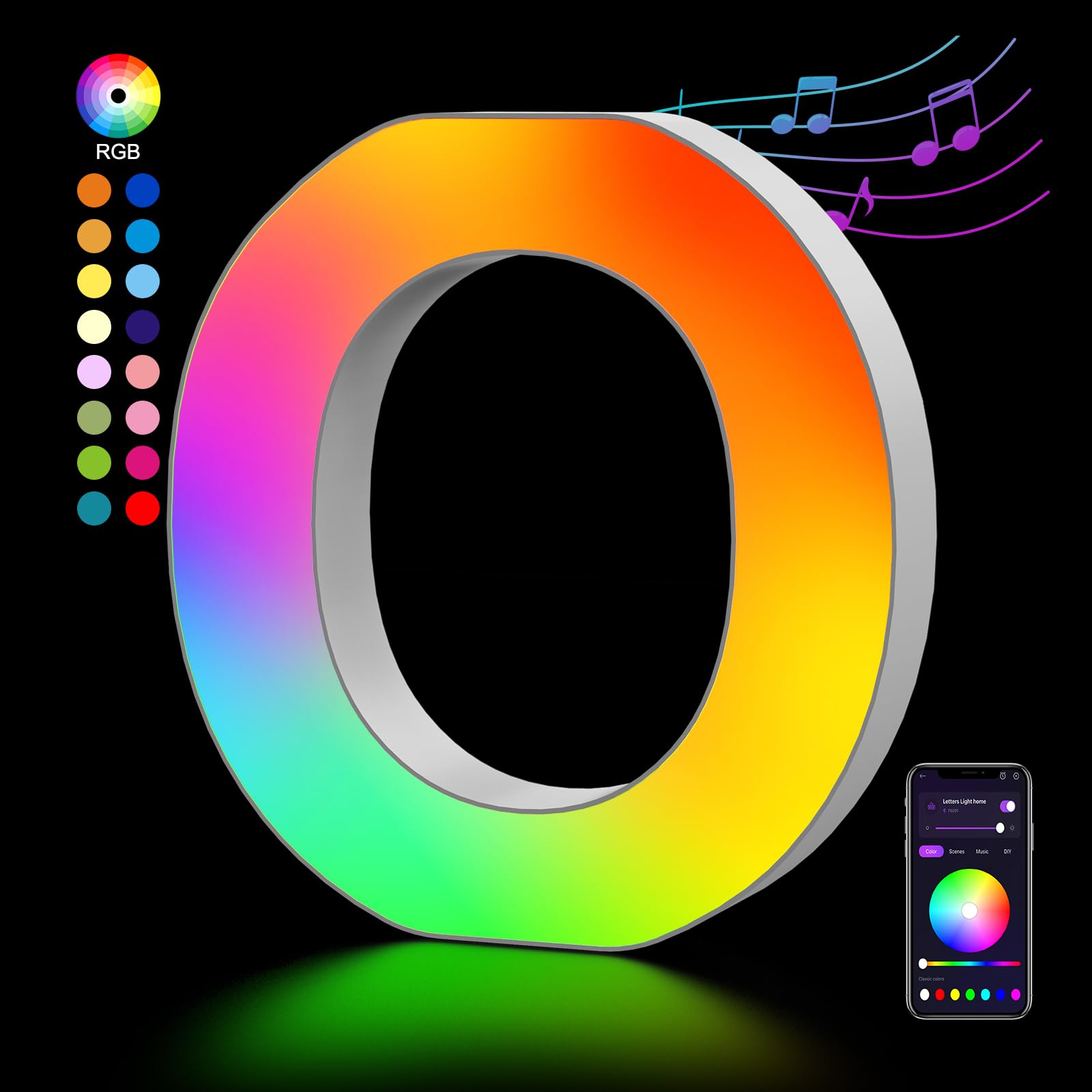 OJQ Light Up Letters LED Letter - Bedroom Lighted Colorful Alphabet Letter Music Sync Color Change - Christmas Birthday Gifts for Girl - Teen Girls Room Decor Gifts Party Home Wall Bedroom Decor