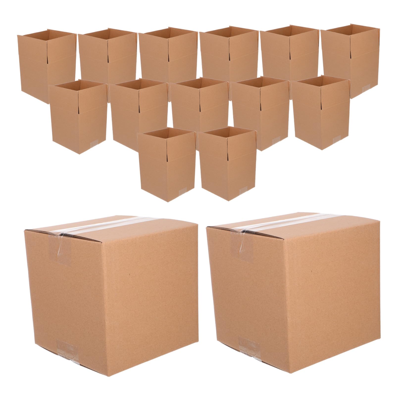 GALPADA 15piezas Caja Exprés Cuadrada de Cartón Resistente para Mudanza y Almacenamiento Cajas de Embalaje para Envío
