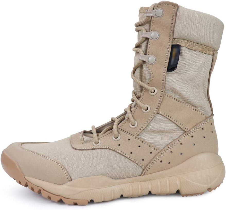 LUDEYTactical Boots for Men Lightweight Military Boots Durable Army Combat Boots Comfortable Work Boots Waterproof Security Boots