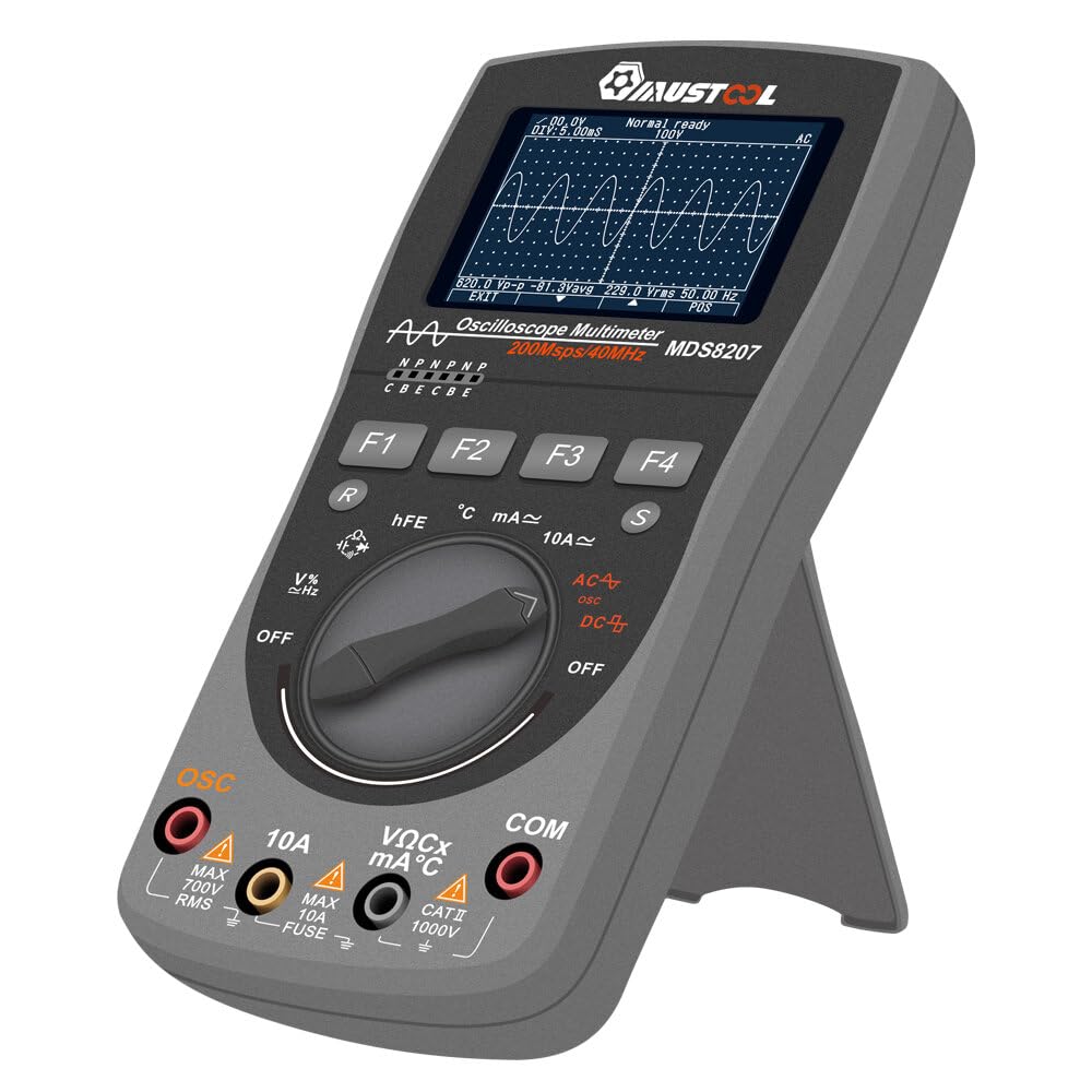 Upgraded MDS8207 Intelligent 2 in 1 Digital 40MHz 200Msps/S Oscilloscope 6000 Counts True RMS Multimeter