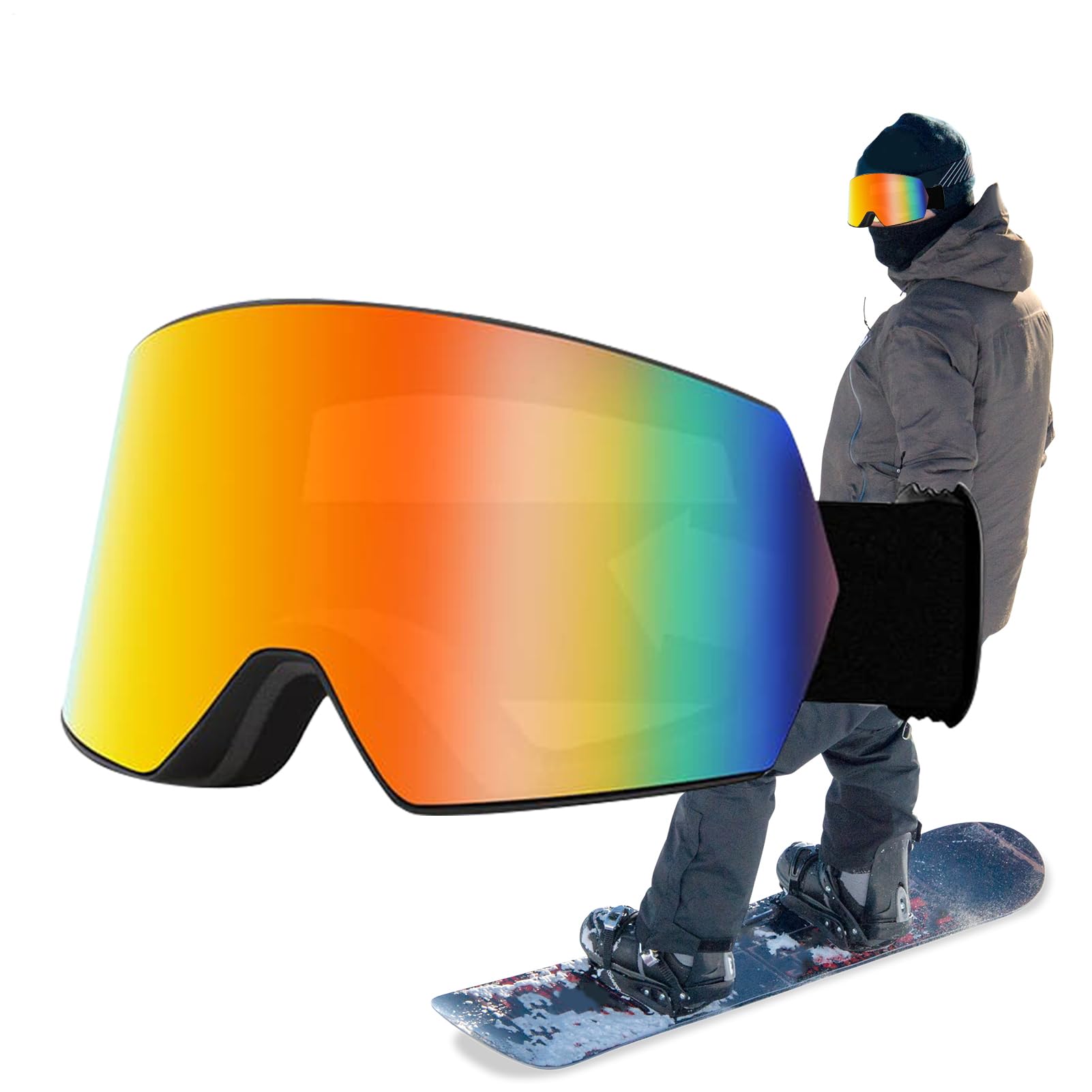 Occhiali da sci da neve, per bambini, antivento, doppio strato, anti-appannamento, per bambini, ragazzi e ragazze, uomini, donne, adulti, giovani