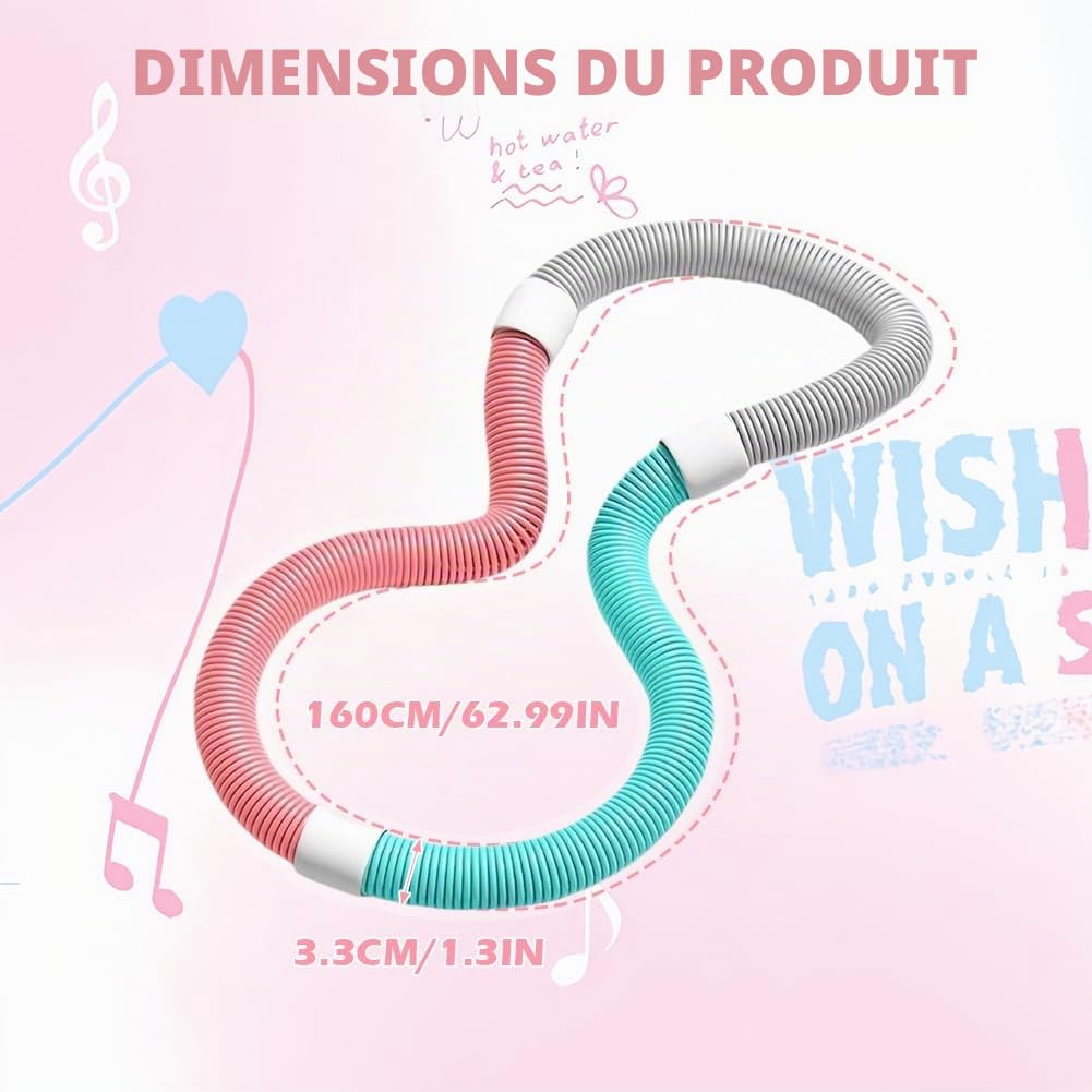 Gohytal Hula Hoop Cerceau pour adultes, cerceau de fitness lesté, pliable, appareil d'entraînement portable pour la maison, le fitness, la maison, l'école