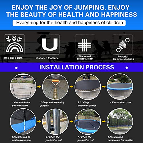 CalmMax Trampolines 12-Foot Jump Trampoline with Enclosure Net, Spring Pad, Ladder - Combo Bounce Outdoor Trampoline for Kids, Adults