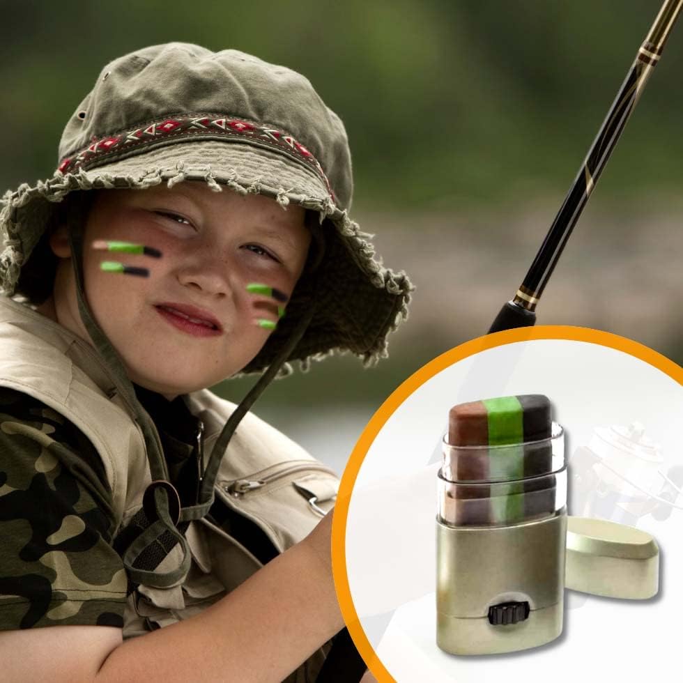 HHH Hunting Green Camouflage Military Face Paint - Vibrant Woodland Colours Halloween Decorations Costume - Home Accessories Make Up Kit Use for Fancy Dress, Military Camo and Paintball Activities
