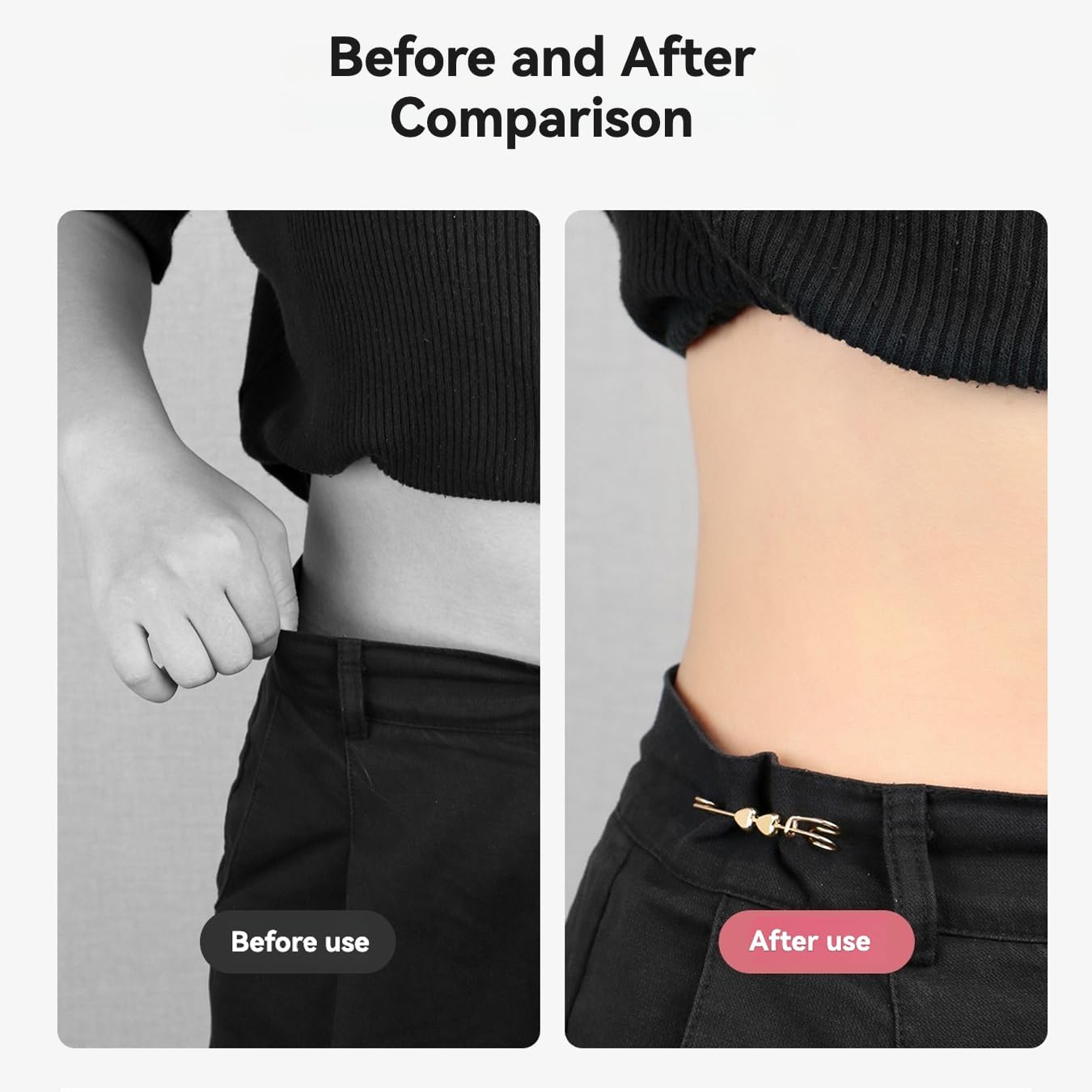 Bow Jeans Button 10 Sets Pant Waist Tightener, Adjustable Waist Buckle Sets No Sew and No Tools Detachable Decorative Waist Buckles, Jean Buttons Pins for Loose Jeans, Pants, Skirts (No Sew) (Bow) image 3