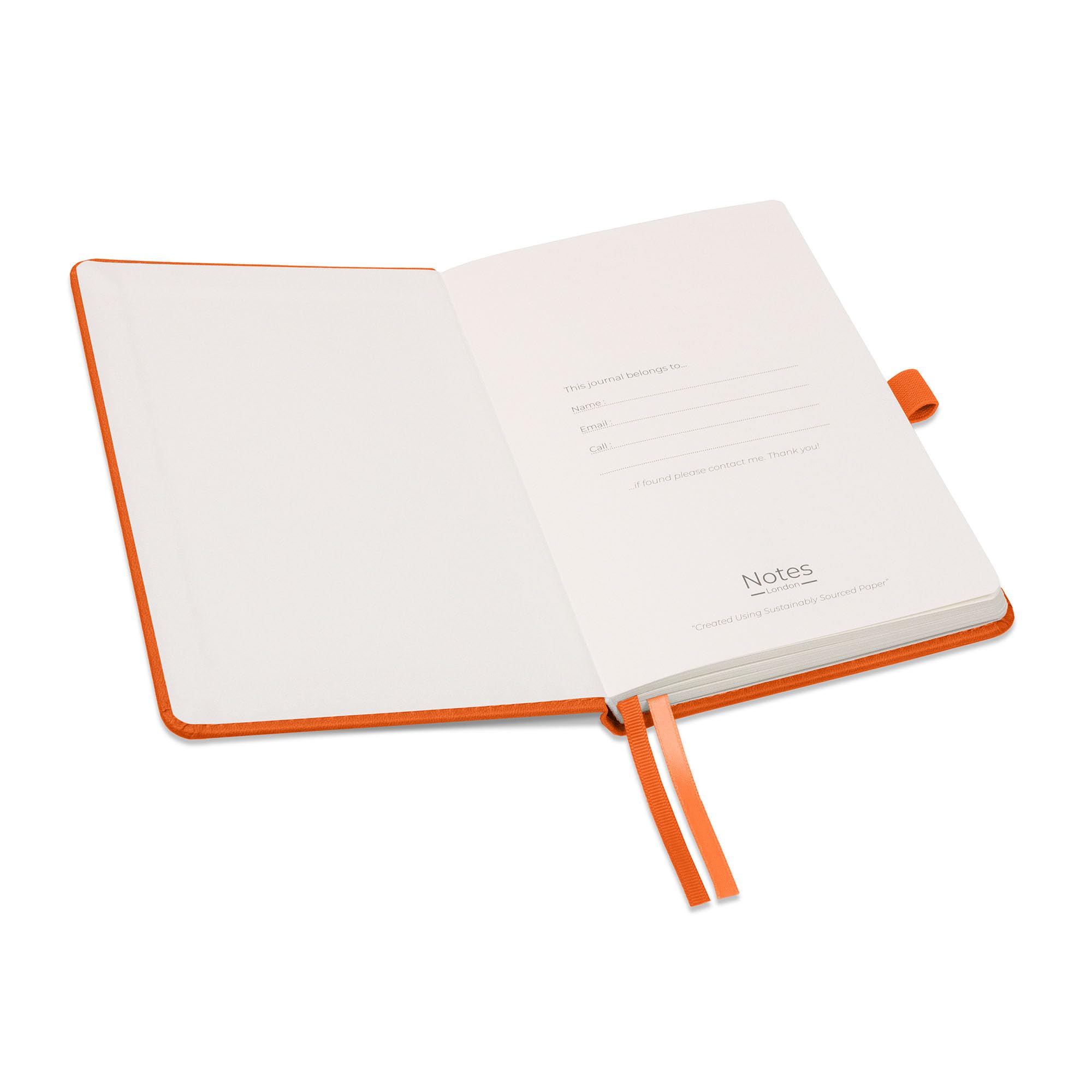 Notes London - Confezione da 50 quaderni A5 con copertina rigida cucita, pagine a righe numerate e contrassegnate con data, 100 g/m², 2 nastri, passante per penna, pagina contenuti, tasca, di