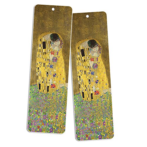 Marcadores de livros de arte famosos Creanoso (pacote com 12) - Pablo Picasso, Gustav Klimt, Wassily