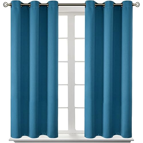 BGment Blackout Curtains - Grommet Thermal Insulated Room Darkening Bedroom and Living Room Curtains, Set of 2 Panels (38 x 45 Inch, Steel Blue)