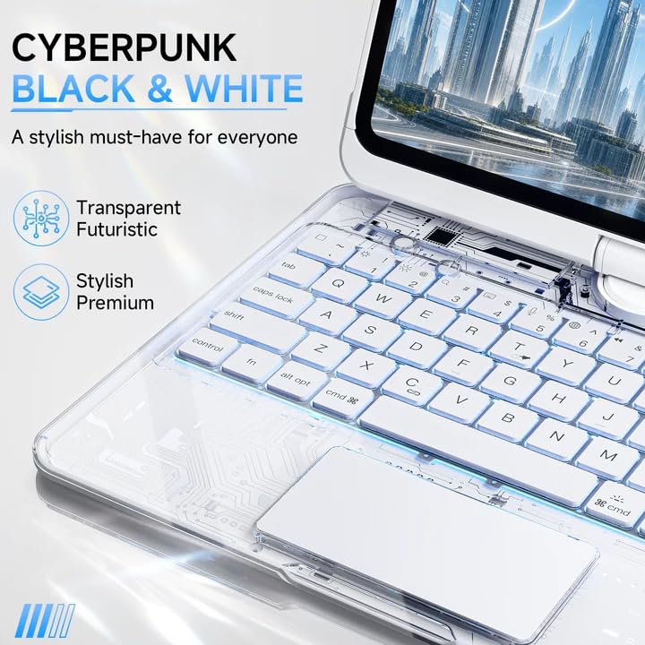 Amazon.com: SCKIQUEN Cyberpunk Clear Keyboard Case for iPad Air 13