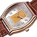 August Steiner Certified Gold Ingot Bar Women’s Watch – Genuine Leather Alligator Embossed Brown Strap, Tonneau Shaped Rose Gold Case - AS8225RGBR