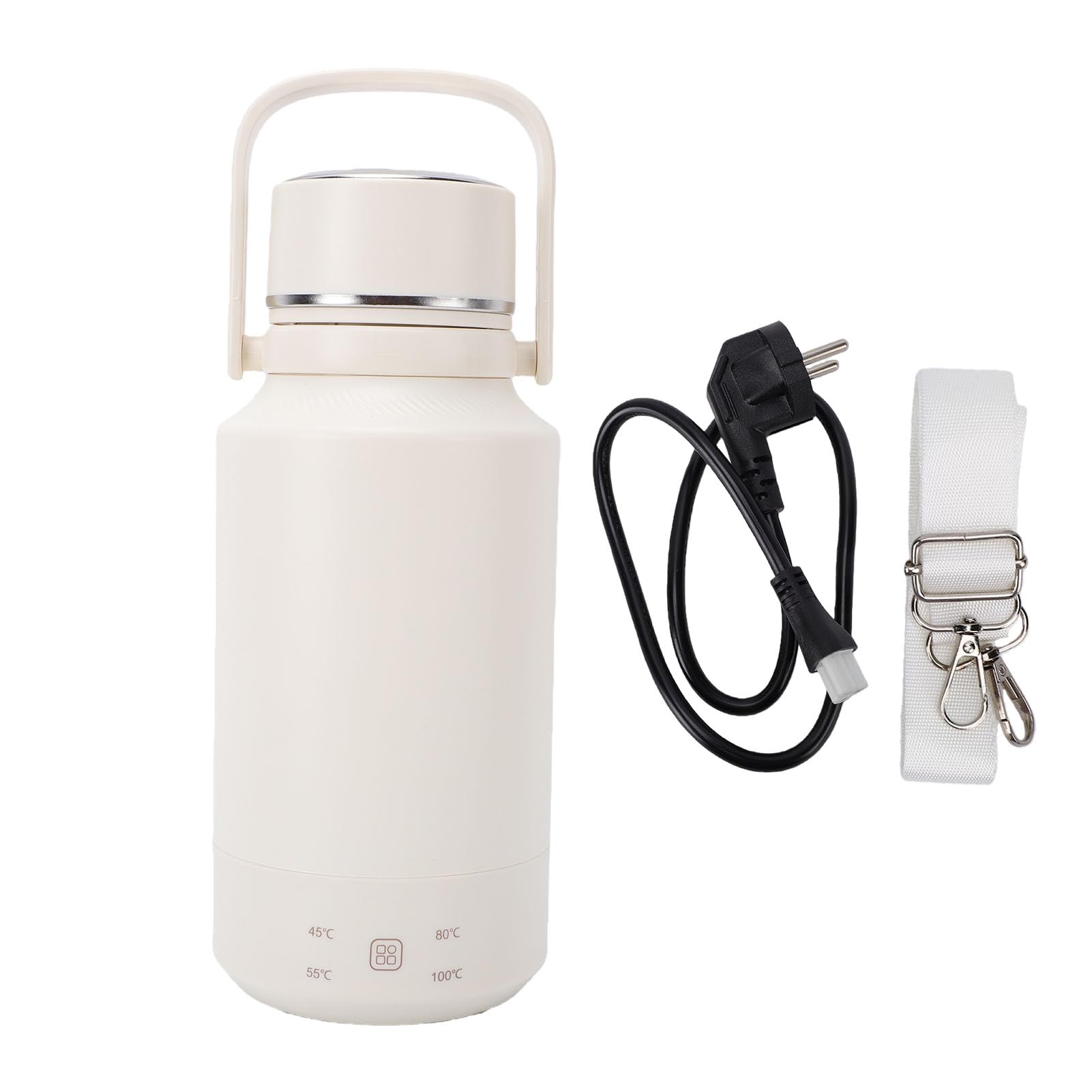 SIXRUN Hervidor Eléctrico Portátil 1L, Caldera de Agua de Viaje de Acero Inoxidable de Calentamiento Rápido (Enchufe europeo 220V)