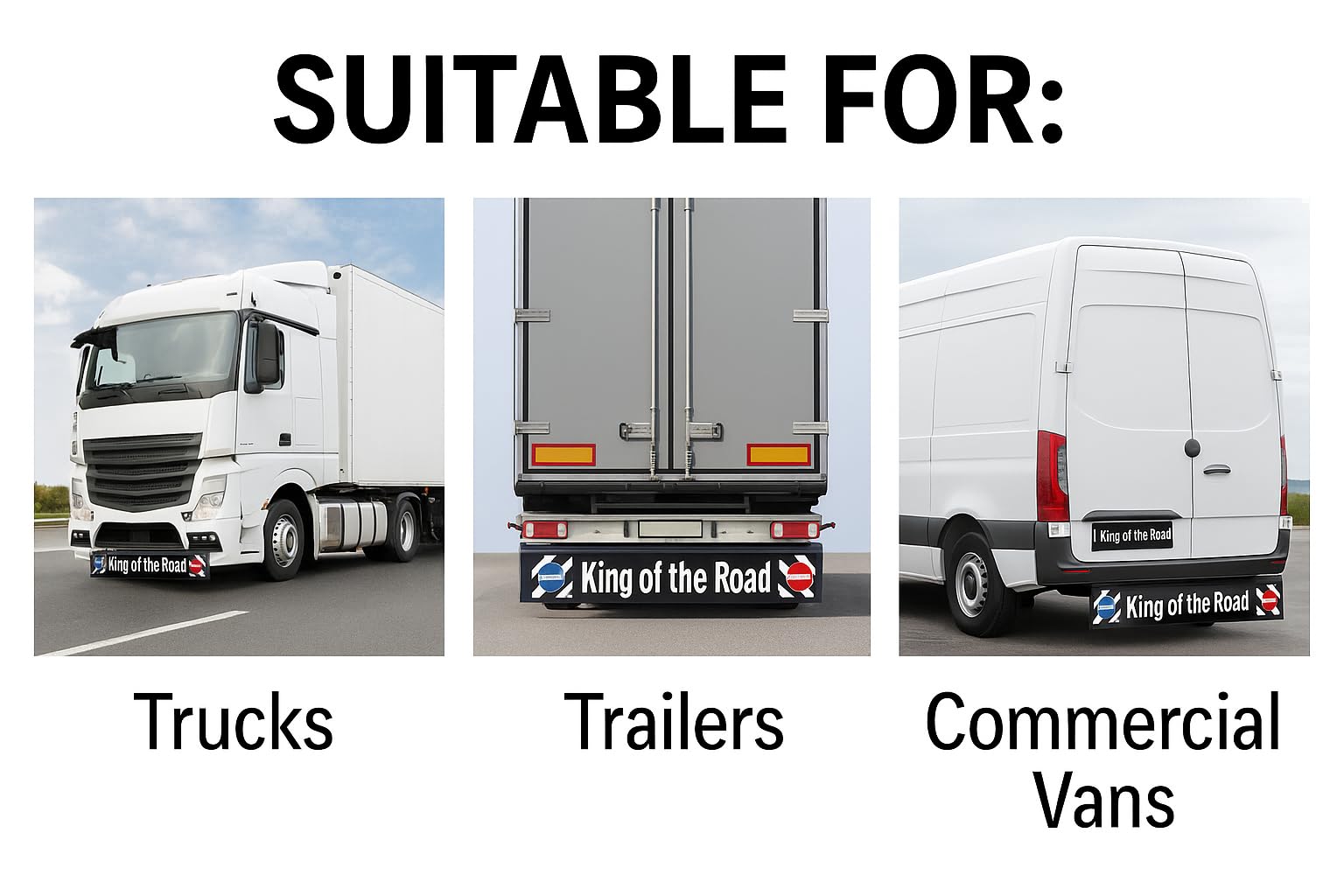 UZMAN Paraspruzzi per camion, 240 cm, LONG VEHICLE, universale, paraspruzzi per camion e rimorchi, materiale resistente alle intemperie, chiusura di sicurezza trasparente, facile da montare