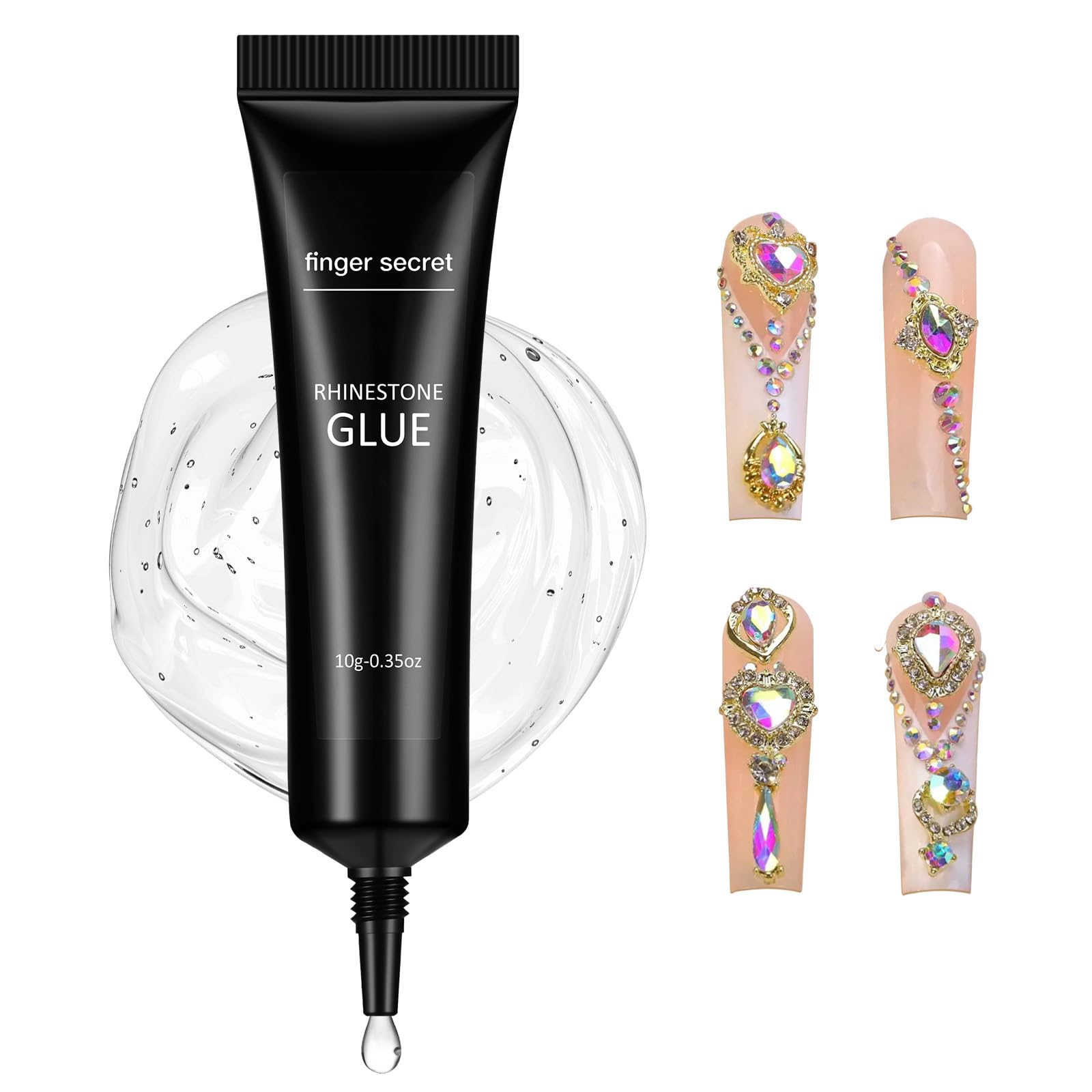 3D Nail Gel, 10g Multifunktionell Rhinestone Glue Gel, Aufbaugel Klares Nail Glue für 3D Nail Art, Nagel Carving, Sculpting, Nagelmodellage
