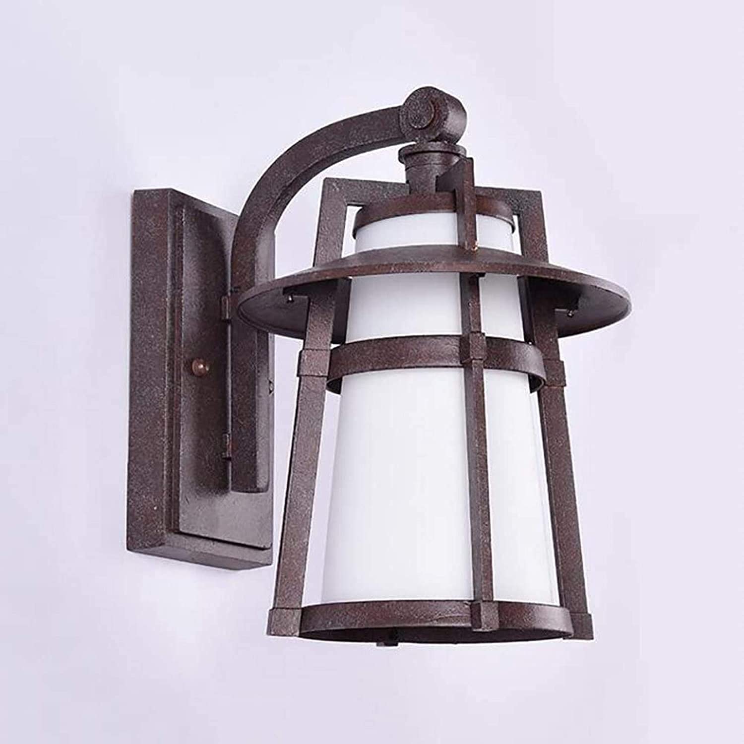 HYJAUSXB Wall Lamps Sconces Outdoor Waterproof Glass Lantern Led Porch Lights Aluminum Metal Fixture Garden Sconce(30 * 30Cm)
