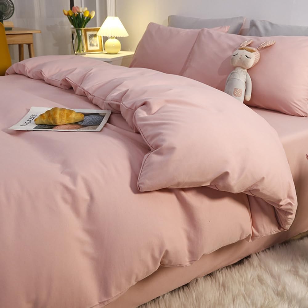 CLOTHKNOW Pink Queen Comforter Set Dusty Rose Bedding Comforter Sets Women Girls Comforter Blush Comforter Mauve Queen Comforter Set - Image 2