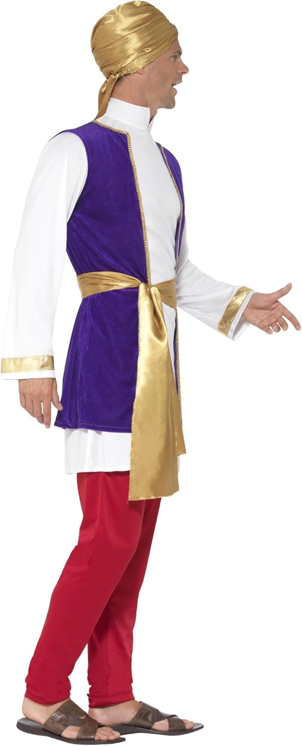 Smiffy's Men's Arabian Prince Costume, Top, Waistcoat, Pants, Belt and Turba - Image 2