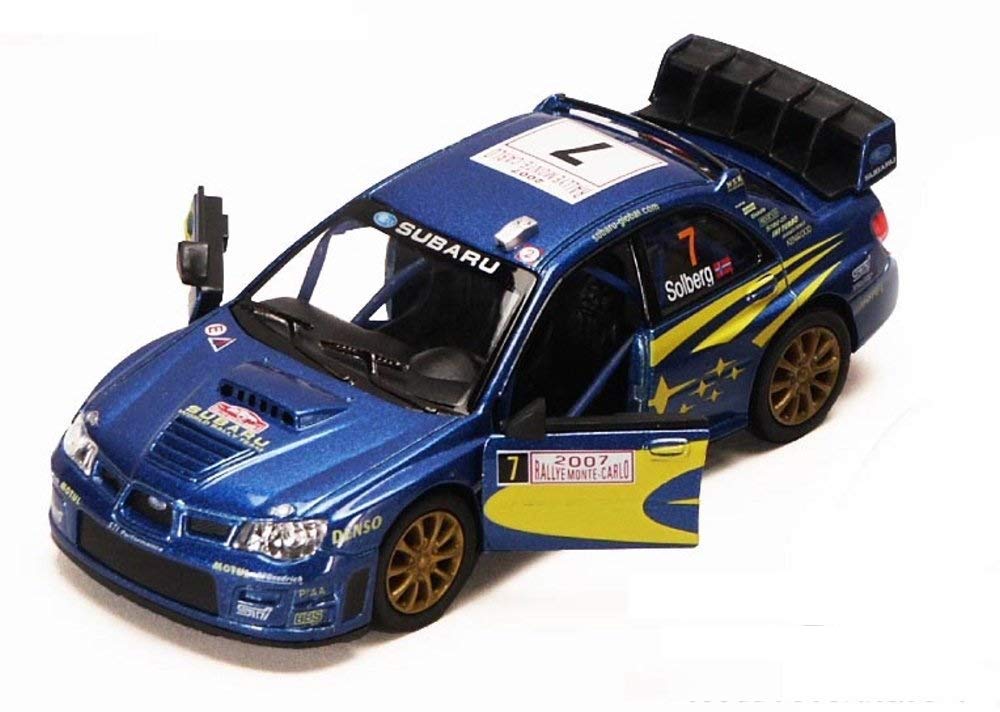 Kinsmart Subaru Impreza WRX STI Rally Modellauto 1:36 - Metall, öffnende Türen, Pullback