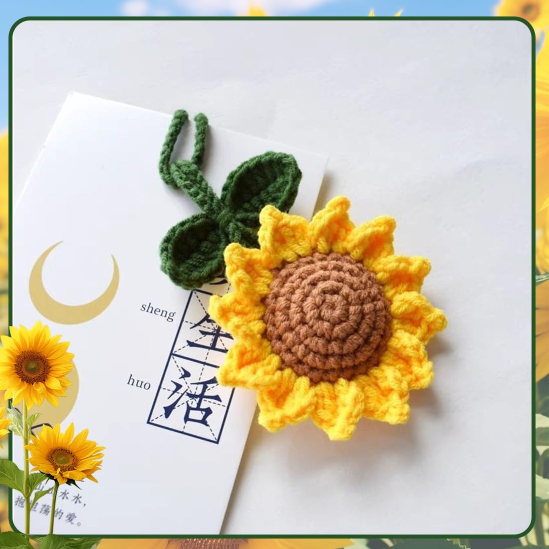 1 Pcs decorazioni auto Ciondoli per specchietto di simpatico girasole decorazione specchietto retrovisore auto decorazione specchietto retrovisore auto ciondolo lavorato a mano