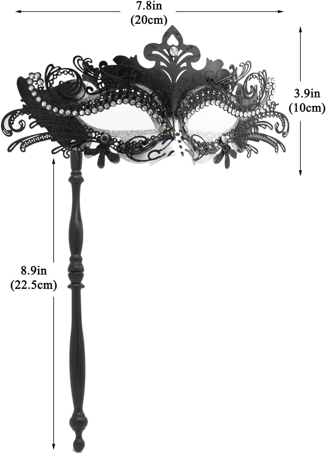 Coddsmz Masquerade Mask with Stick Venetian Mask Mardi Gras Decorations for Womens Halloween Costume Mask - Image 6