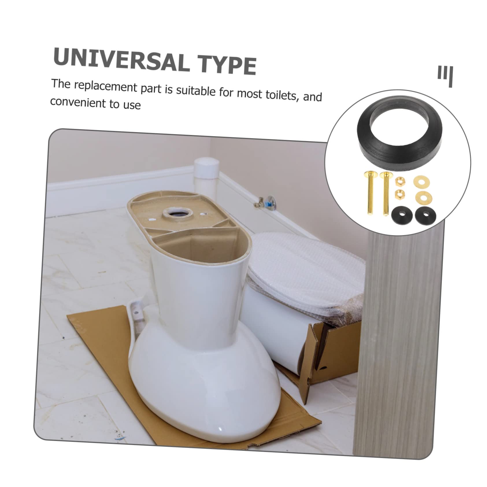 Operitacx 3 Sätze WC-Spülkasten Zubehör runden Wasser Bausatz Tank Teile WC-Spülkastenarmaturen Toilettenspüler zu Hause WC-Befestigungsgarnitur WC-Spülkasten Dichtring Gummi Schwarz