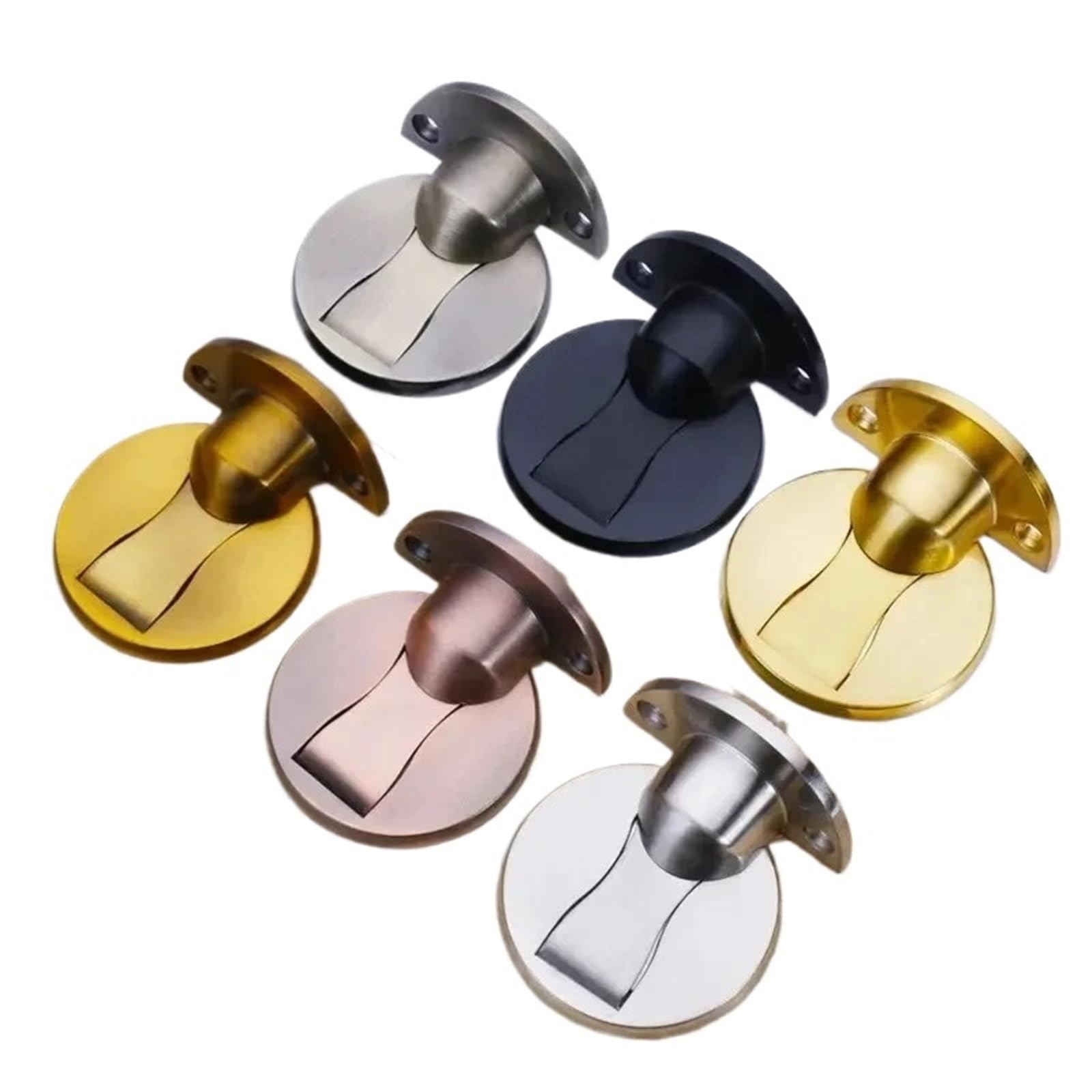 Kdhcvkz Black-1Pc 1Pcs Invisible Magnetic Door Stopper Stainless Steel Punch-Free Windproof Mechanical Self-Locking Door Stop