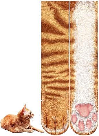 Creative Men Women Fun Socks 3D Print Animal Feet Pattern Novelty Socks Paw Crew Socks