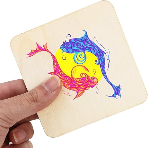 Miniatura 3 de 40 piezas de grabado láser sin terminar tallado piezas de madera en blanco para pintura, posavasos, proyectos de manualidades, tinción y decoraciones