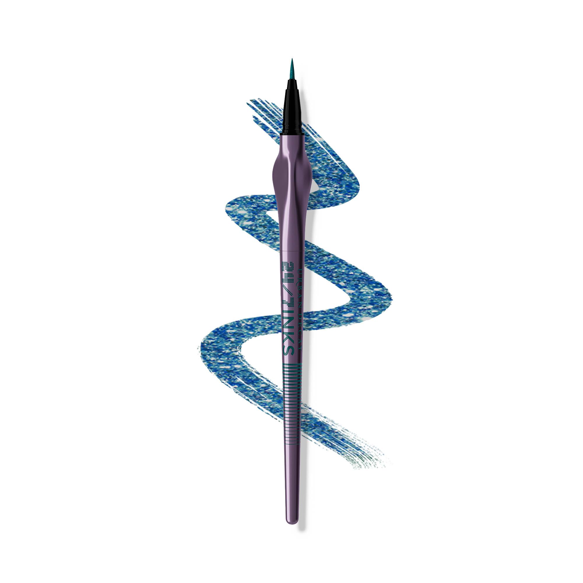 urban decay 24/7 inks liquid eyeliner pen, water-resistant, smudge-resistant, fine tip graphic liner, ergonomic grip, all day wear, bold liquid liner colors - deep end (deep teal shimmer) - 0.01 fl oz