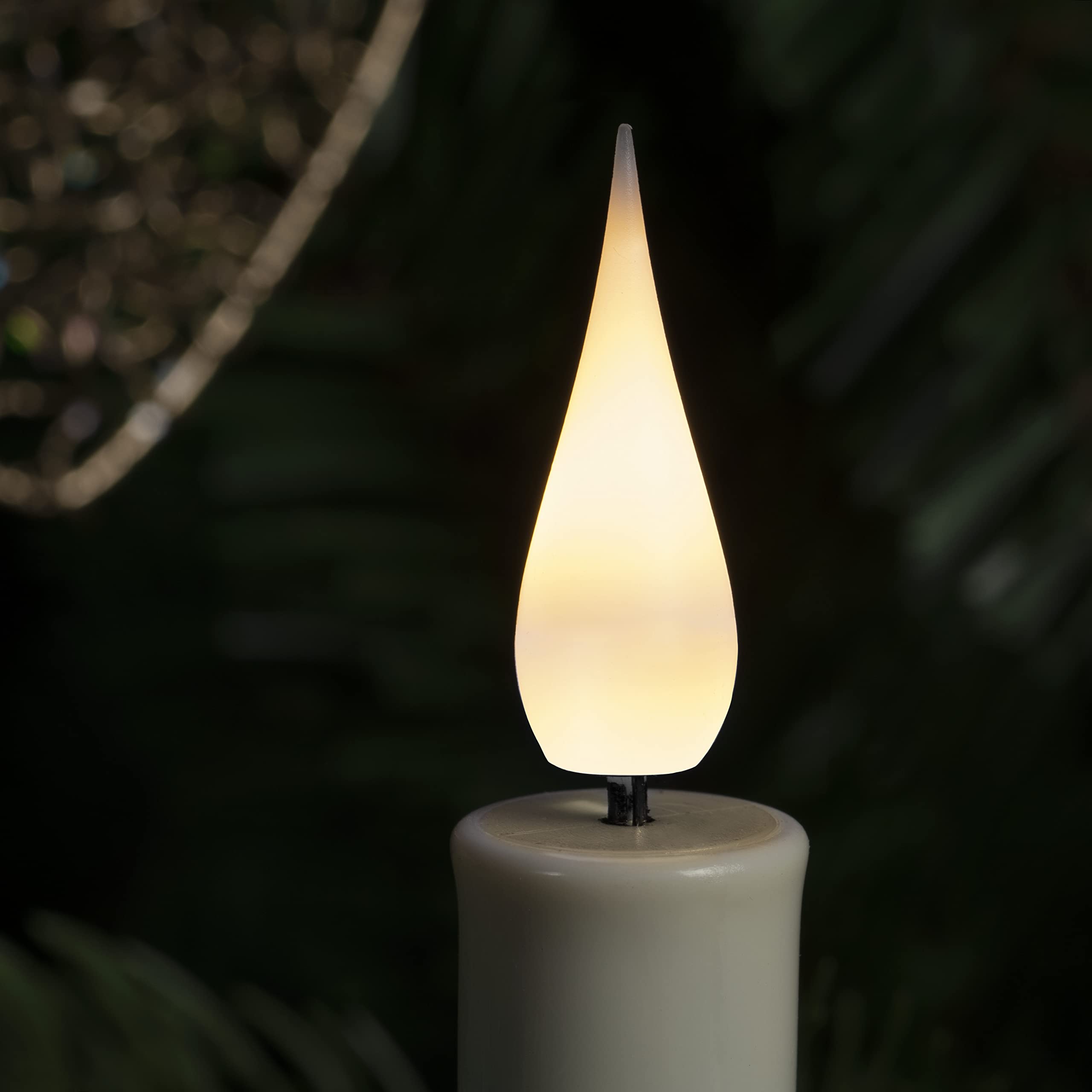 Konstsmide LED Baumbeleuchtung, 12 kabellose Baumkerzen mit Clip, inkl.Fernbedienung, Funktionen: Blinken, 5h Timer, batteriebetrieben, Innen, 0,6W, Batterie: 12 x AAA 1,5V (exkl.) + 2 AAA - 1911-210