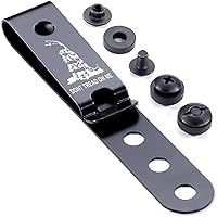 Vista 28 de HolsterSmith - Clip universal de metal para cinturón para hacer fundas, modelo 5, (3 agujeros), color negro táctico