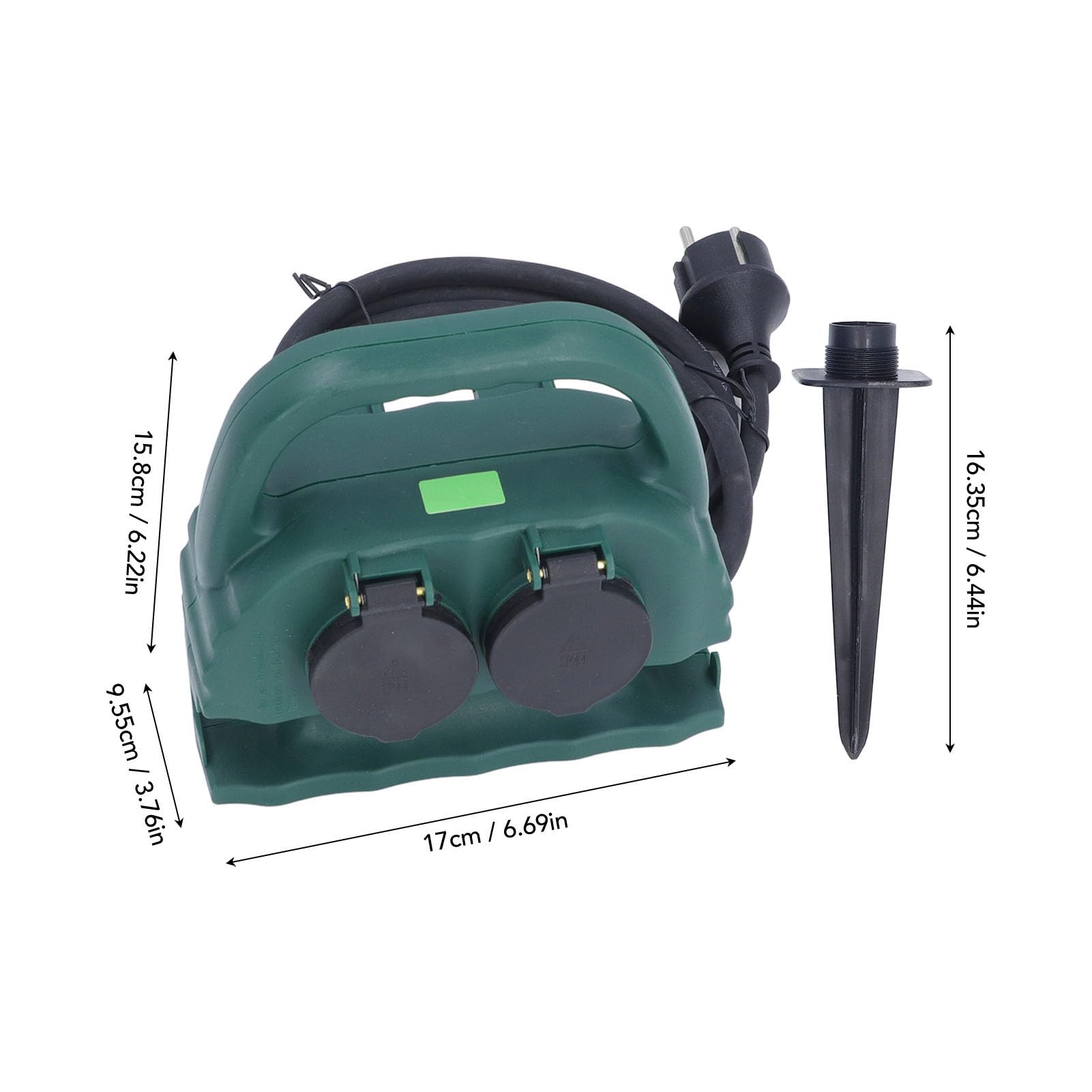 16A 3680W 4 Uscite, Presa di Corrente Giardino con Design Resistente Alle Intemperie IP44, Blocco Bambini, H07RN F 3G1,5mm² 3 Nuclei, Presa Multipla, per Prati e Lucine