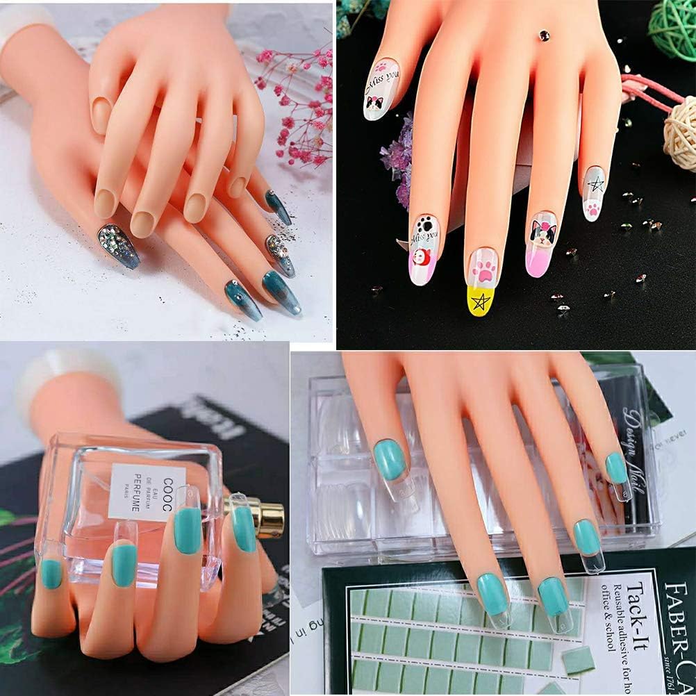 D.B.Z.® Practice Hand for Acrylic Nails, Fake Nail Hand Practice, Flexible Bendable Mannequin Rubber Hand, Manicure Practice Hands Nail Art Hand Training Hand for Nail Practice 3