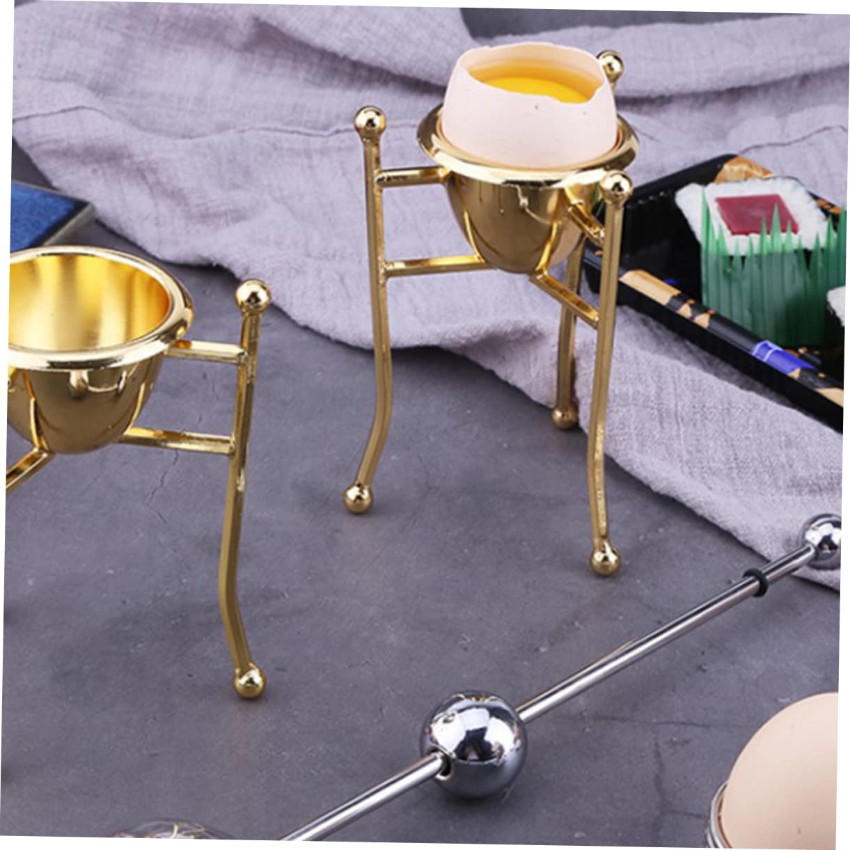 Amosfun 3 Pièces casier à Oeufs cartons d'oeufs réutilisables coquetier Tasse accesoire Cuisine Support Tableau coquetier œufs créatif Support à s de Cuisine cuivre