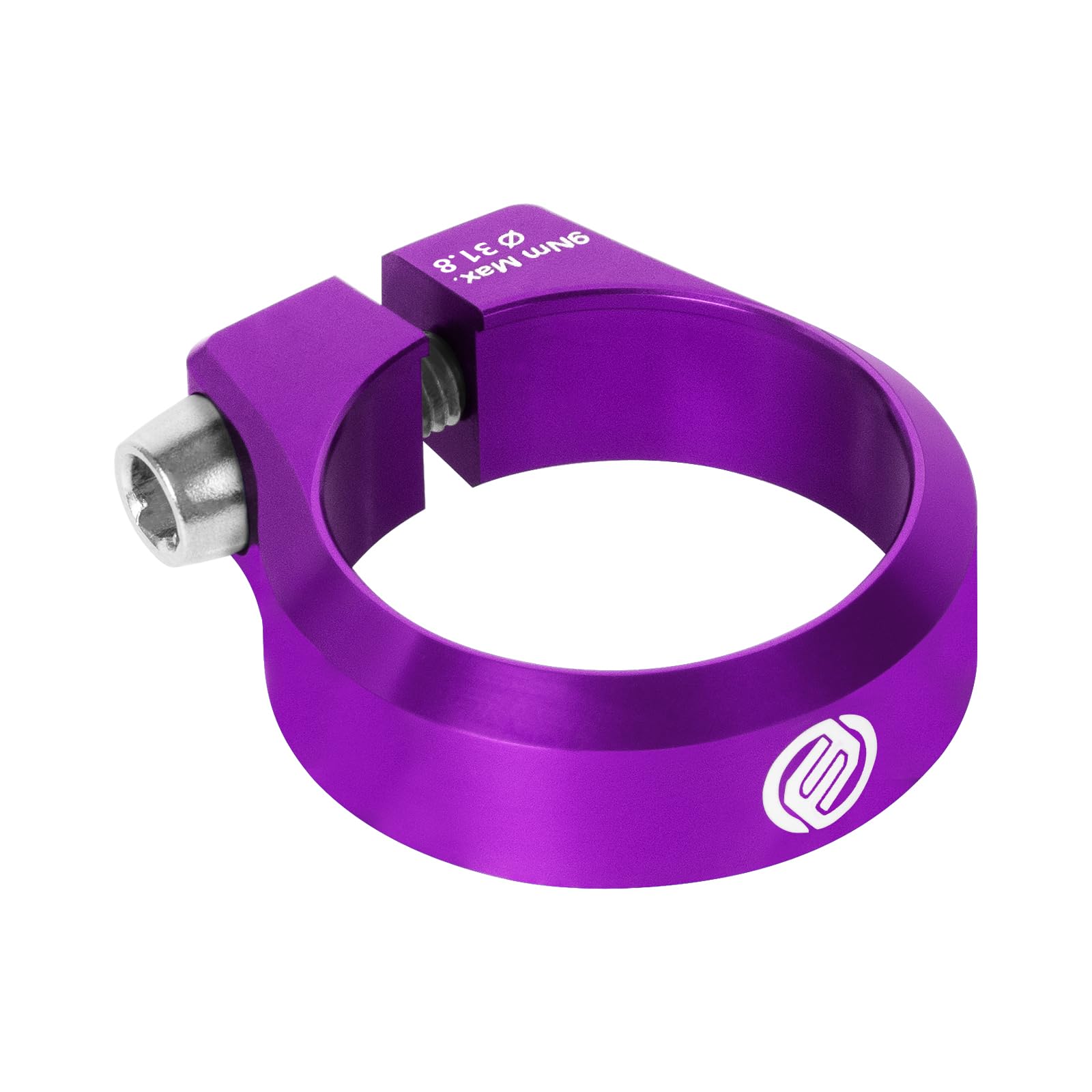FIFTY-FIFTY Bike Seat Post Clamp, Aluminum Alloy Bicycle Seatpost Collar, 28.6/29.8/31.8/34.9/36.4/38.6mm Bicycle Seat Tube Clip for Most MTB, Road Bikes (31.8mm, Purple)
