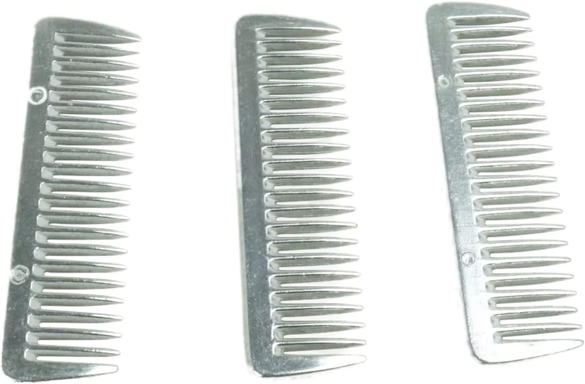 3PCS Stainless Metal Pulling Combs Horse Mane Tail Mini Pocket Combs 4013 …
