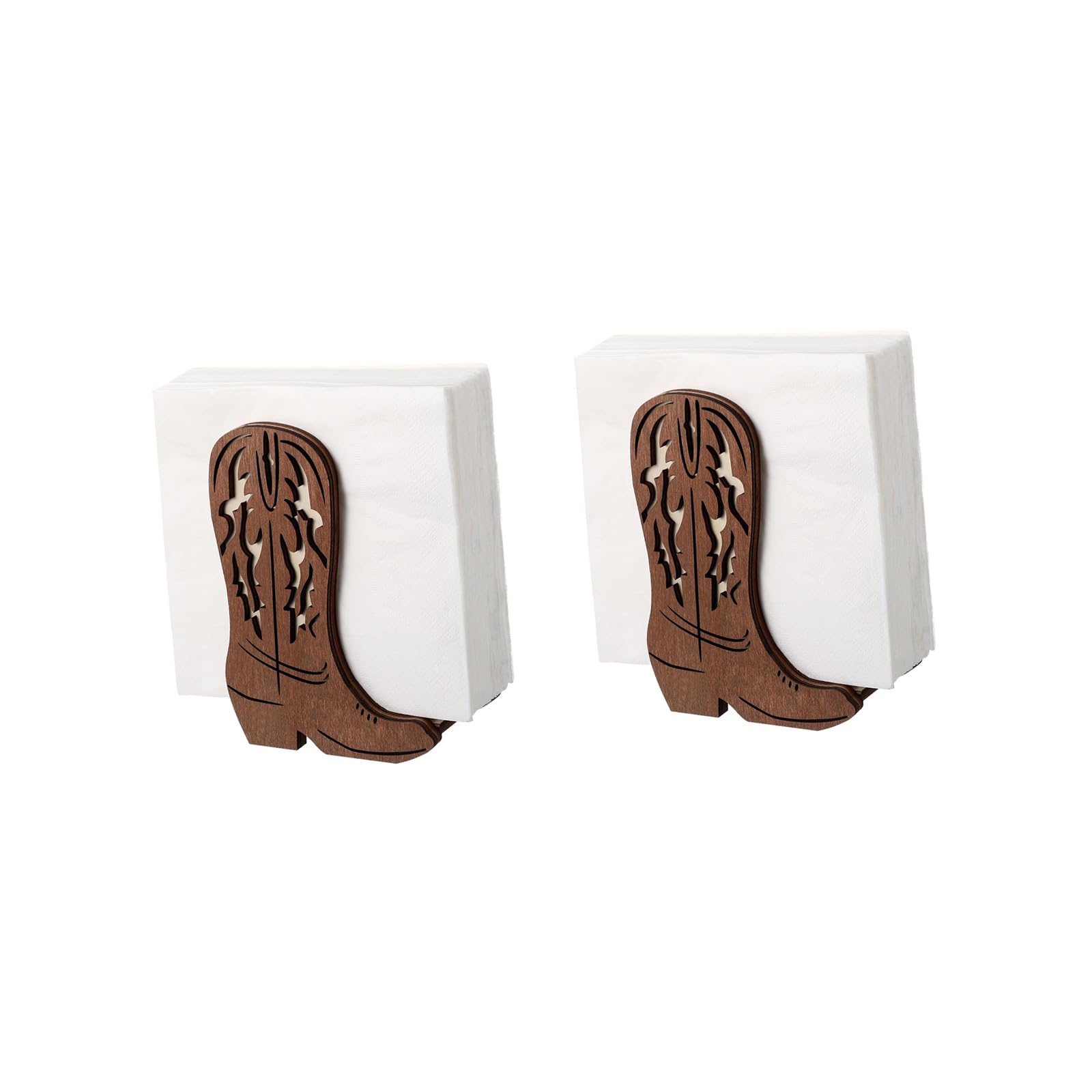 Tfaoys D 3 Wooden Cowboy Boot Napkin Holder Napkin Organizer For Western Theme Home Ecor An Christmas Party Table Setting Christmas Table Ecoration