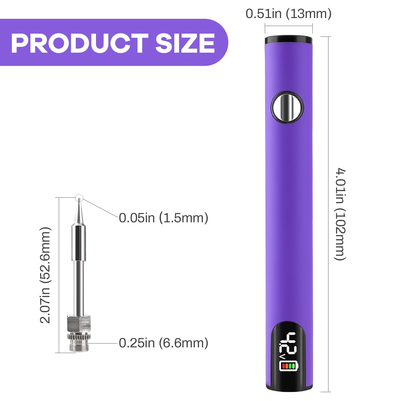 Penna a batteria a 510 fili, con penna per saldatura, kit di saldatore elettrico portatile, tensione regolabile, ricaricabile tramite USB, con batteria da 650 mAh per riparazioni elettroniche di