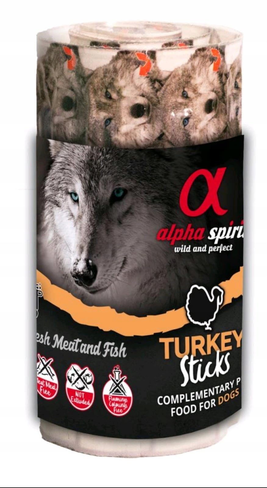 Alpha Spirit chien dinde friandises naturelles en stick pour récompense saine | 12x16 pack