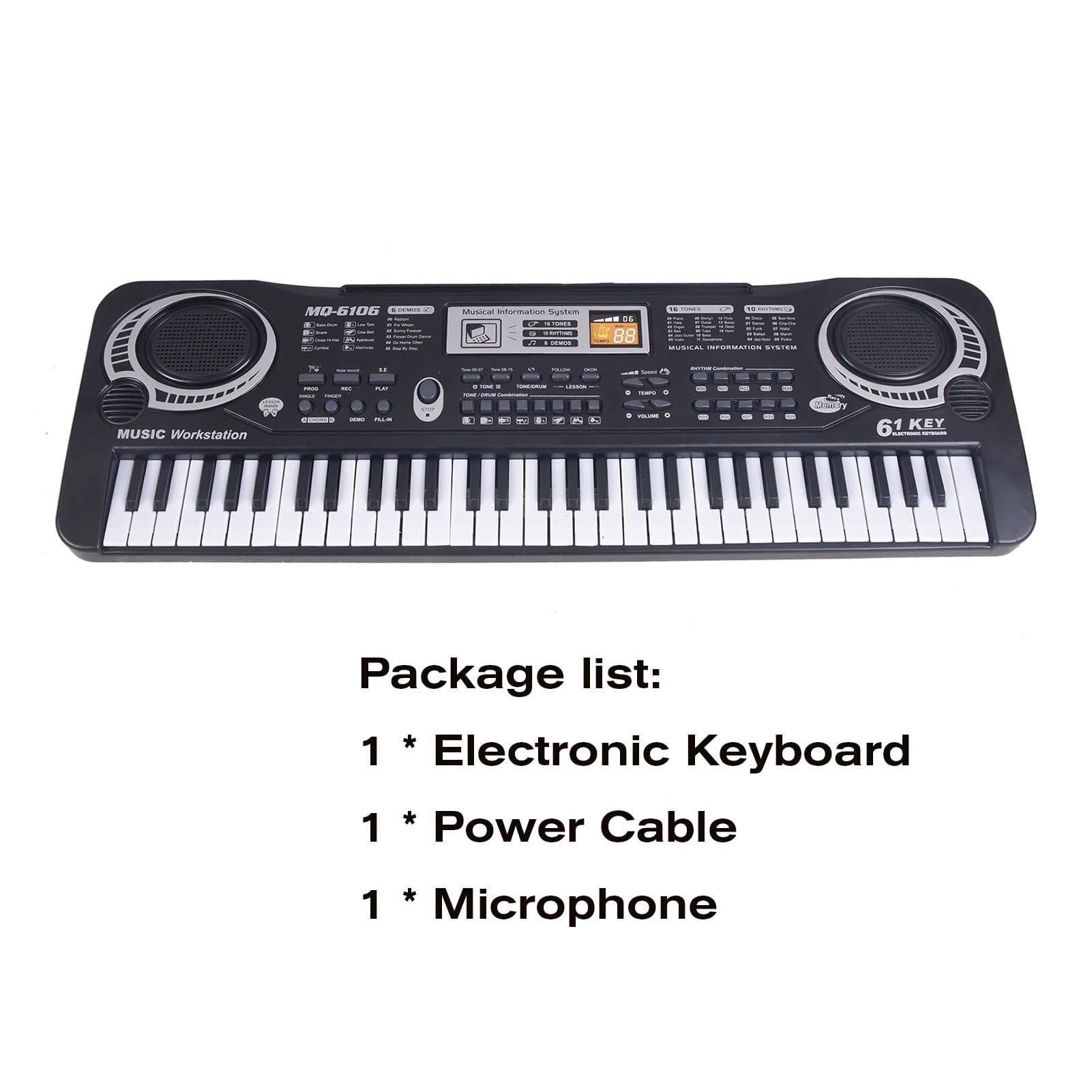 Piano Eléctrico De 61 Teclas, Teclado Electrónico, Piano, Órgano Electrónico, Instrumentos Musicales Con Micrófono Piano Electrónico Para Principiantes