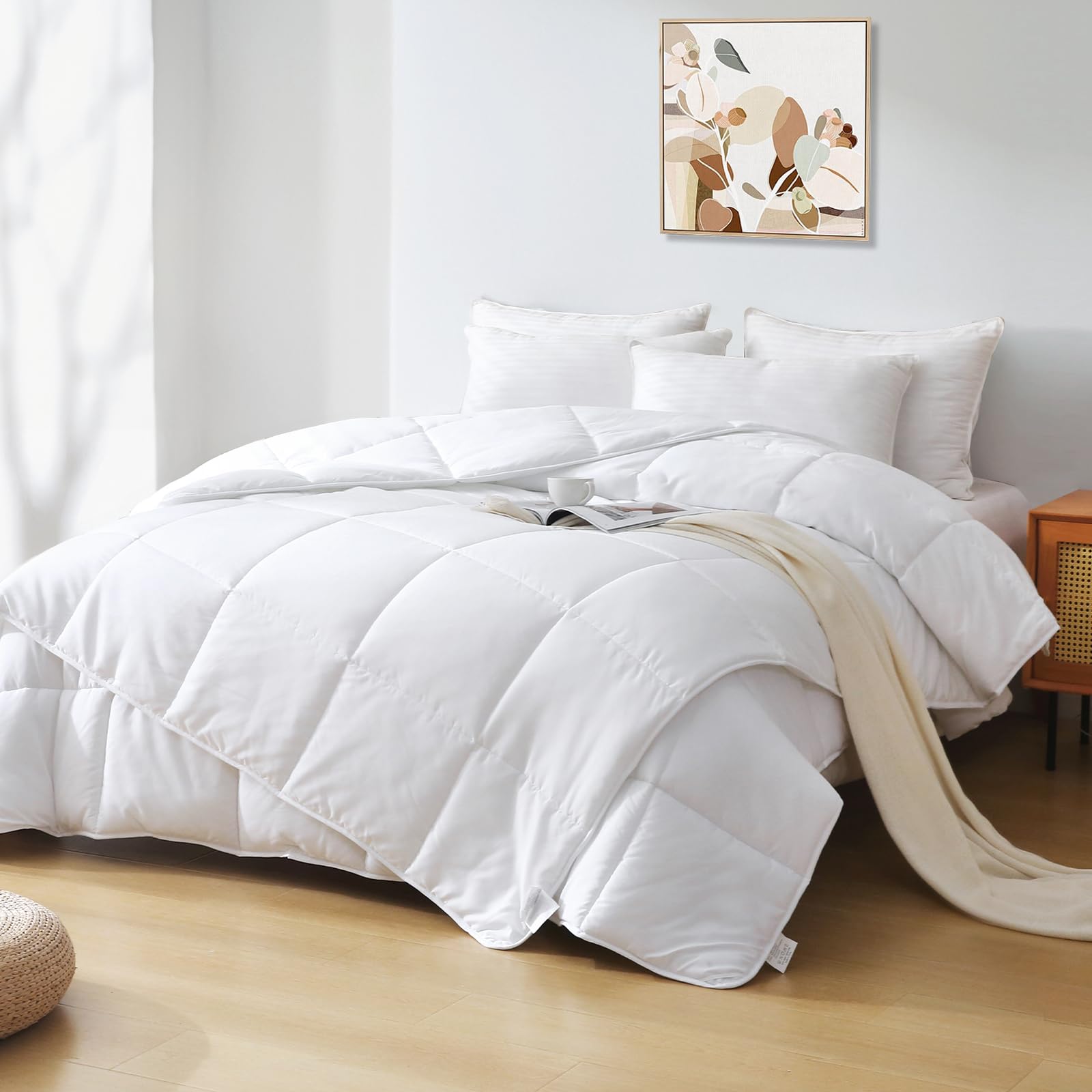 DWR Piumino Letto Singolo 4 Stagioni in Microfibra e Lyocell Naturale, Piumino Estivo + Piumino Primaverile = Piumino Singolo Invernale con Bottoni, OEKO-TEX 100 (2 Piumini, 220x155)